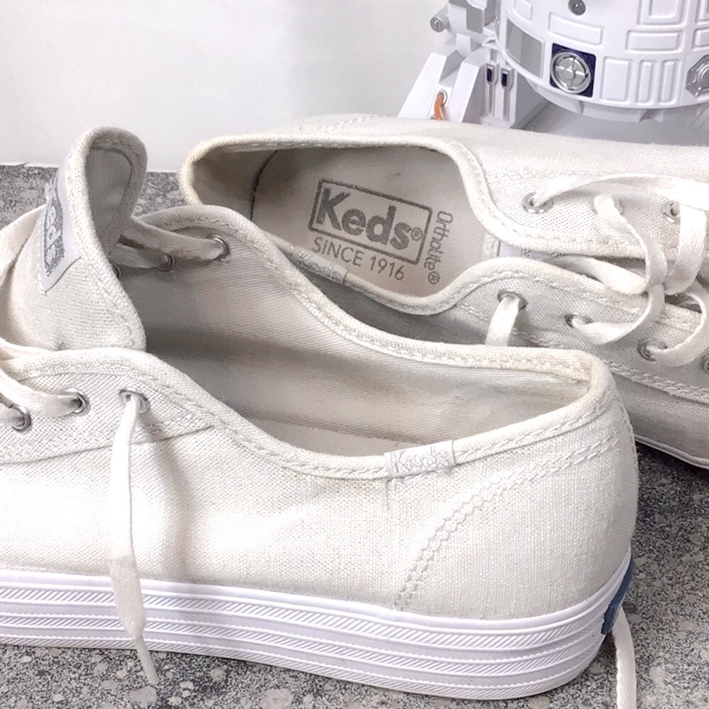 🤍 KEDS Shimmer Lace-Up Canvas Platform ‘OrthoLite’ Sneakers - Picture 6 of 8